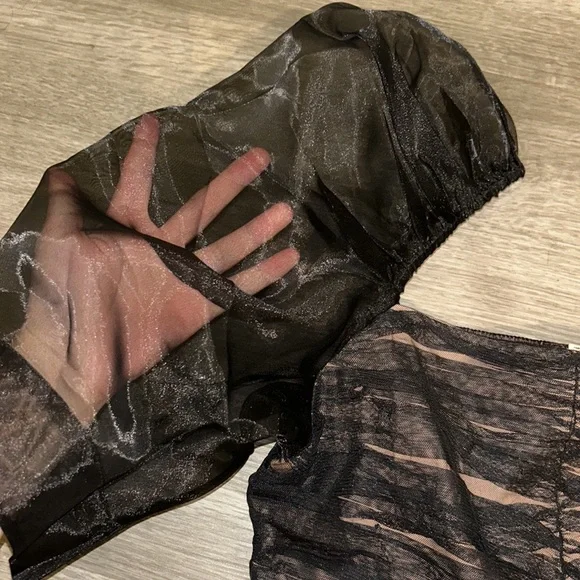 Maeve puff sleeve embellished tulle top - Picture 7 of 8